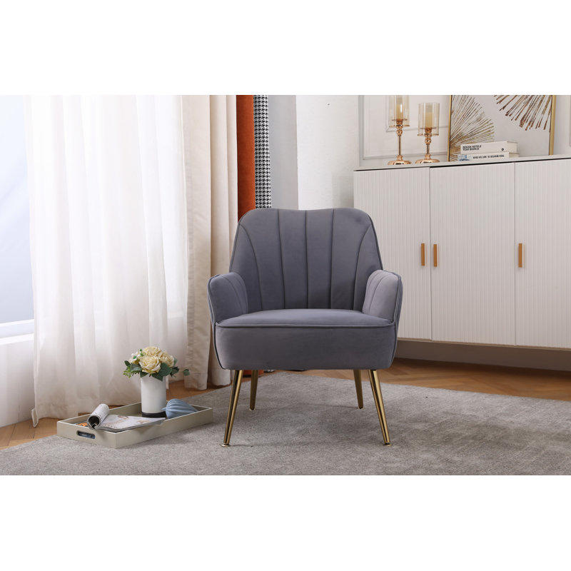 Fauteuil en velours de sherpa pour salon, chambre, bureau, facile à assembler, Gris