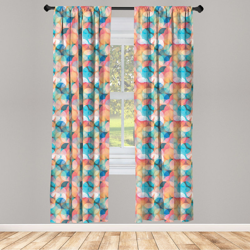 Geometric Semi-Sheer Rod Pocket Sliding Panel, 28" x 63"