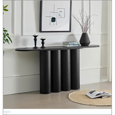 Console moderne de 66,93 po avec pieds cylindriques uniques pour l'entrée, le salon et le couloir, spacieuse et robuste