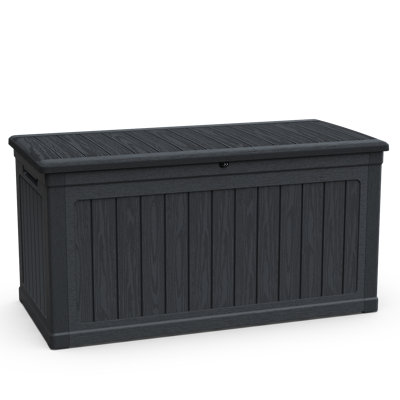 230 Gallon XXL Deck Box for Outdoor Storage, Waterproof Resin, Lockable, Multifunctional by CENSTEEL