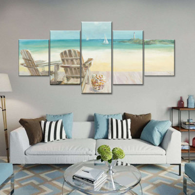 Ensemble de 5 pièces Seaside Morning No Window On Canvas