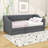 Twin Size Linen Upholstered Daybed with Drawers