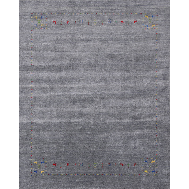 Tapis argenté gris Gabbeh