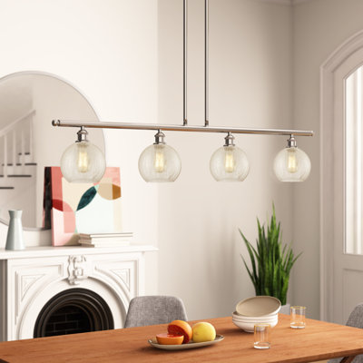 Luminaire suspendu linéaire à 4 lumières pour îlot de cuisine Baptista