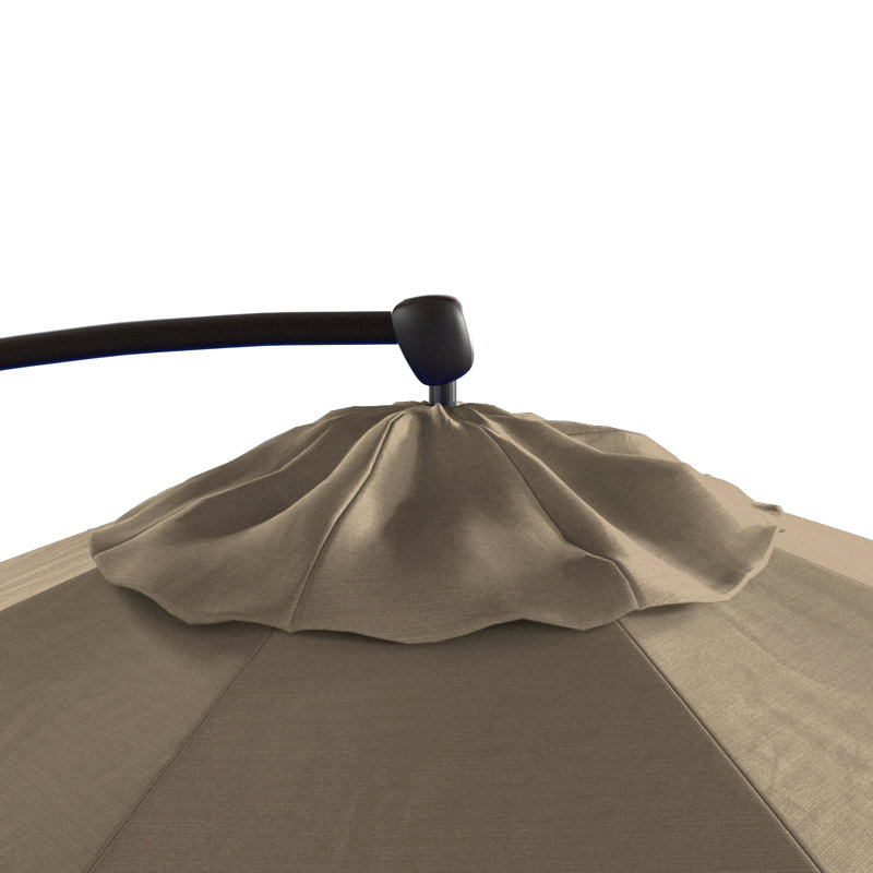 Parasol en porte-à-faux octogonal en porte-à-faux 9 pi x 9 pi 3 po Houpt, Taupe