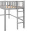 Lit mezzanine bas gris simple avec glissade - Polyvalent choix de chambre à coucher Space Prospect