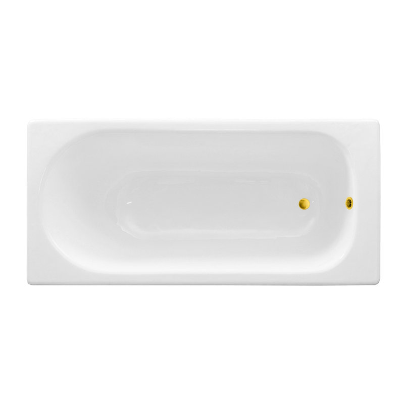 Baignoire de trempage encastrée 59 "avec plateau en bambou 59" Streamline, Or poli