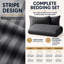 Bedroom Microfiber Striped Duvet Cover Set with Pillowcases Included-120238776-122846397