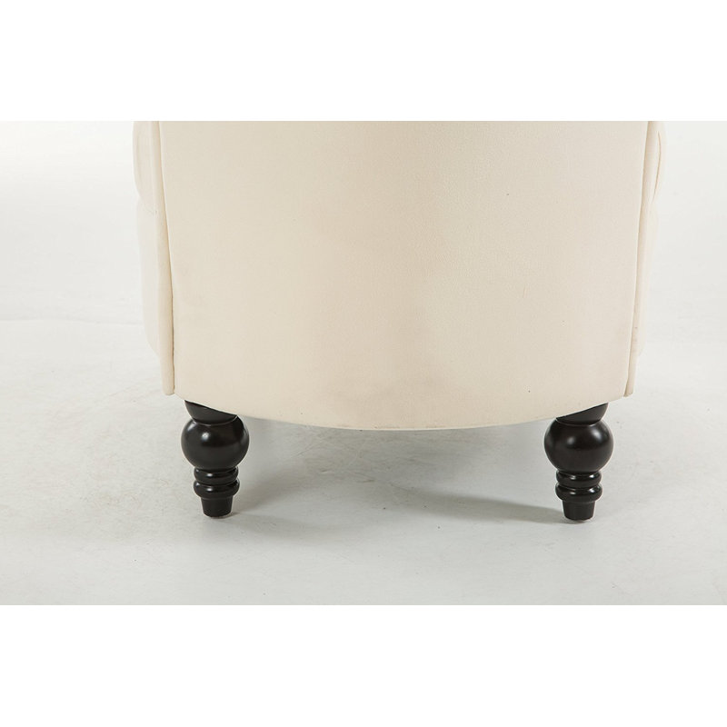 Fauteuil de chambre 25 po Dinwiddie, Blanc, crème