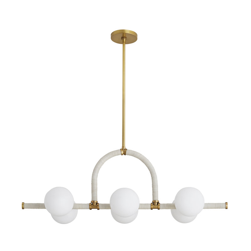 Harrison 6 - Light Chandelier, Antique Brass