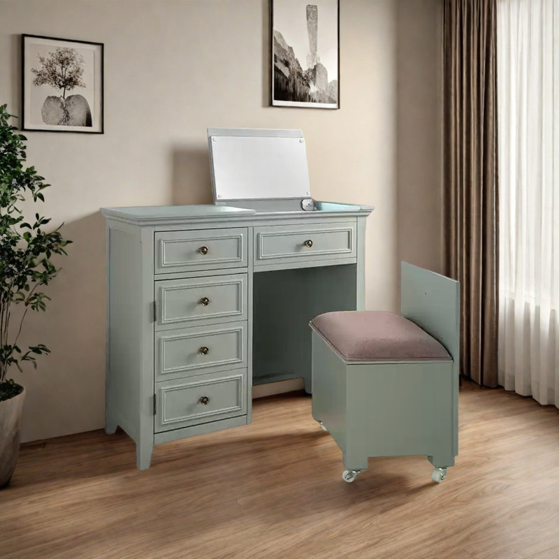 Commode de chambre à coucher, Vert grisâtre