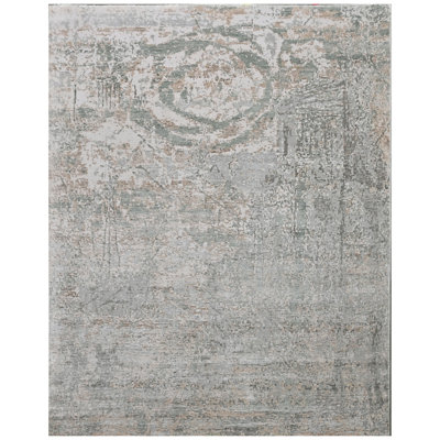 Tapis argent noué à la main de haute qualité