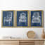 Antique Chair Blueprint IV - Ensemble de 3 peintures sur toile encadrées-1252570556-1252570563