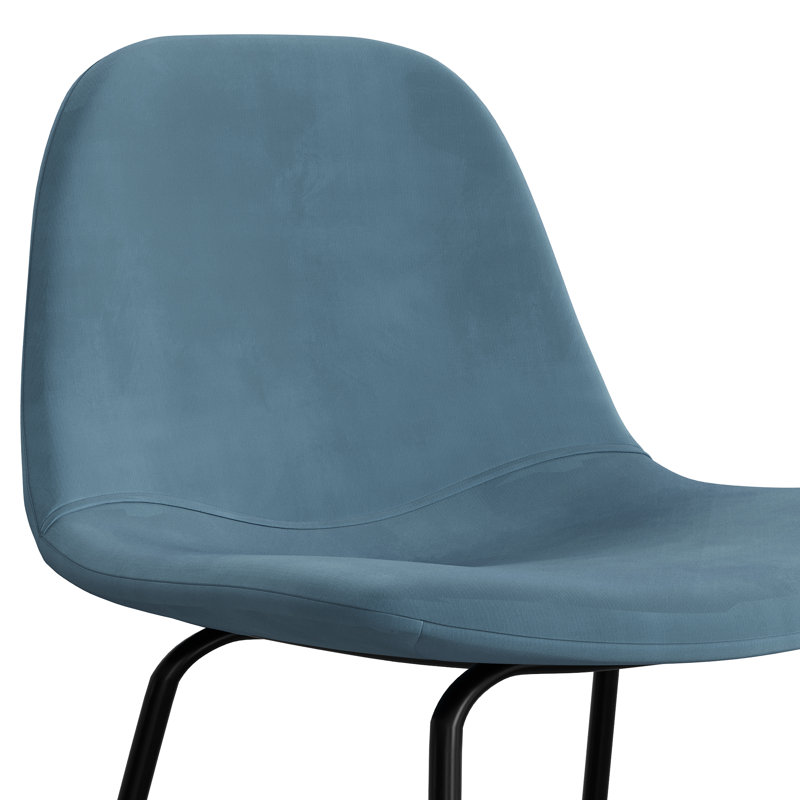 Tabouret de bar et de comptoir Kinlaw, Tabouret de bar (siège d’une hauteur de 30,5 po, Velours performance océan Bella