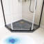 34.75 In. X 72 In Frameless Neo-Angle Pivot Shower Door In Matte Black-118661369