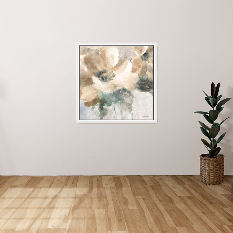 "Sensation I" par Danhui Nai, reproduction sur toile dans un cadre flottant, H 21,5 po x l 21,5 po, Blanc