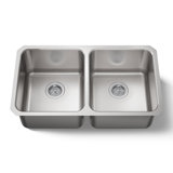 Undertone® 31-1/2" L x 18" W x 7-3/4" Under-Mount Double-Equal Bowl Kitchen Sink