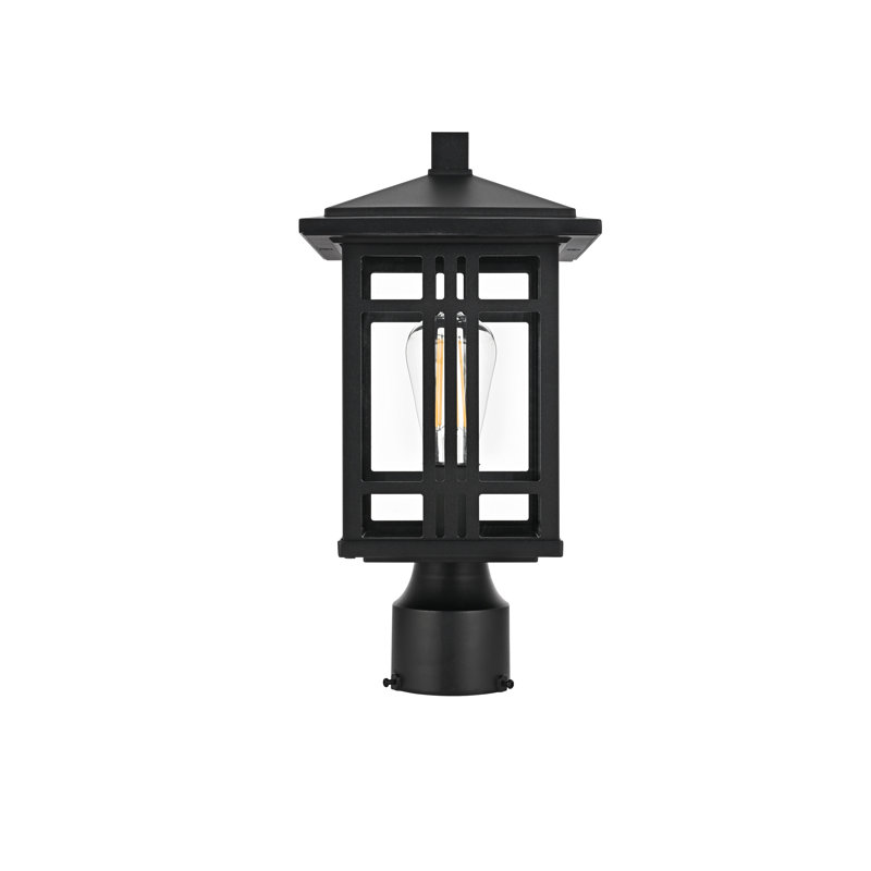 Lampadaire extérieur noir Emrush 15 pouces