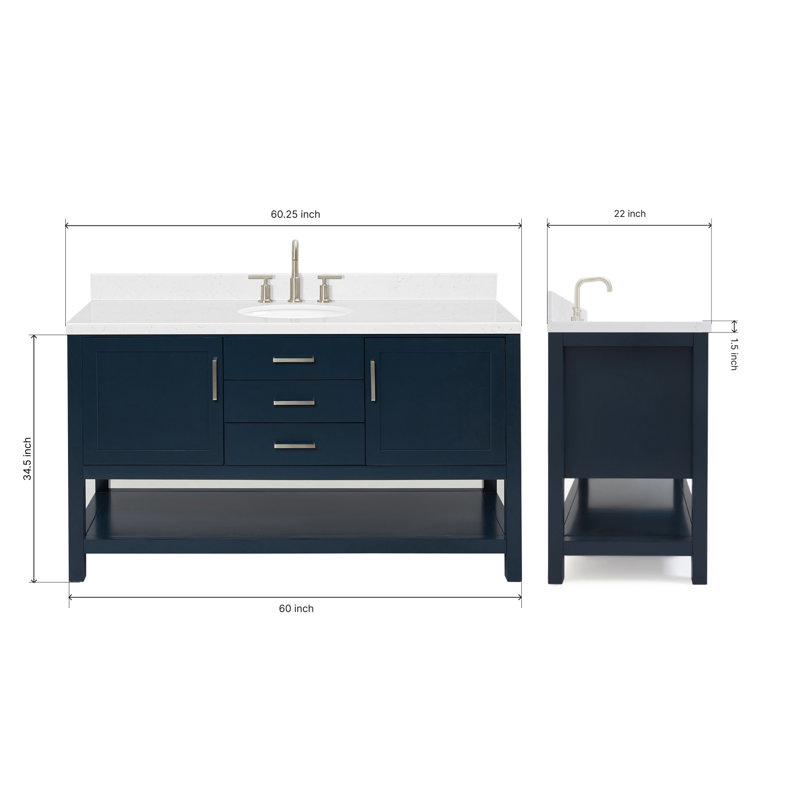 Bayhill 60.25'' W Single Vanity, Midnight Blue