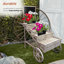  59" Tall Indoor/Outdoor Wooden Cart Plant and Display Stand 