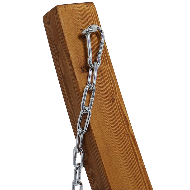 12 ft Curved Larch Wood Hammock Stand with Chains