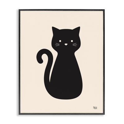 Feline Grace Black Cat Framed Giclee Art by Jessica Beck