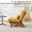 Fauteuil d'appoint sans accoudoirs avec repose-pieds réglable, fauteuil de détente avec dossier réglable, fauteuil de lecture pour salle de lecture, salon, appartement, bureau - jaune-1650005410