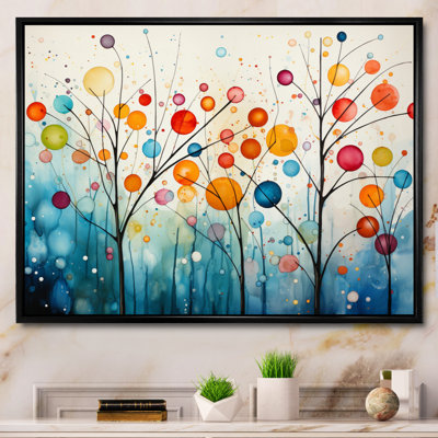Teal Mid Century Retro Reflections - Abstract Midcentury Framed Wall Art