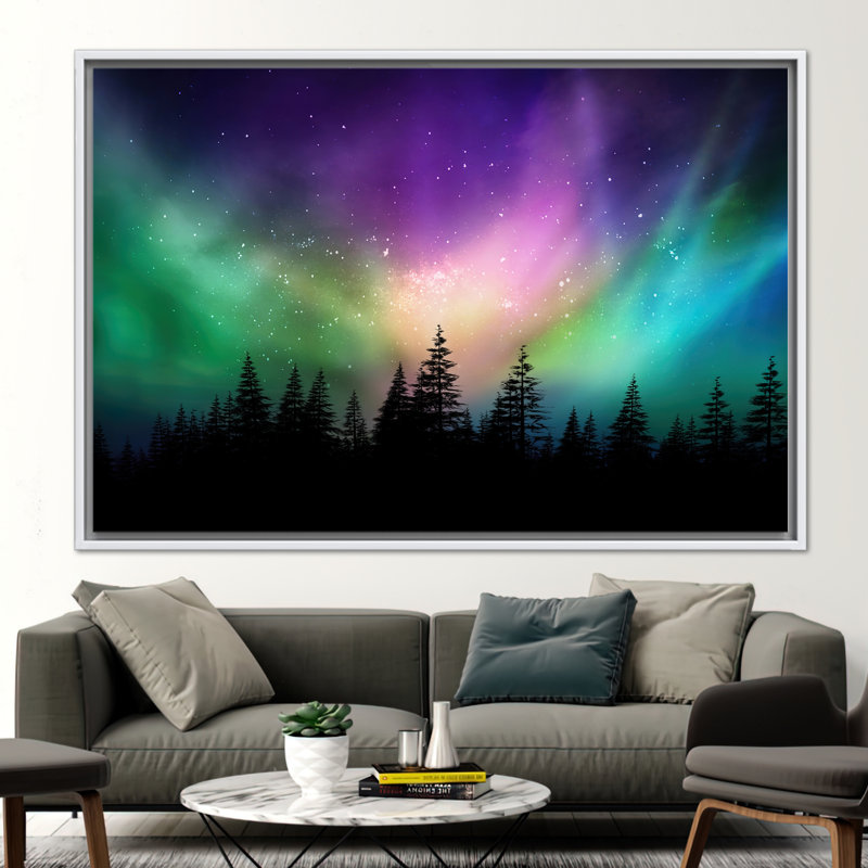 Print on Canvas, White, Framed Print without Mat, 80 cm H x 110 cm W