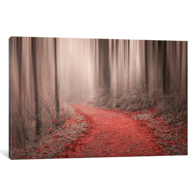«Through the Woods III», impression sur toile, H 3 po x l 16 po x P 24 po, Papier d'art encadré noir, Blanc