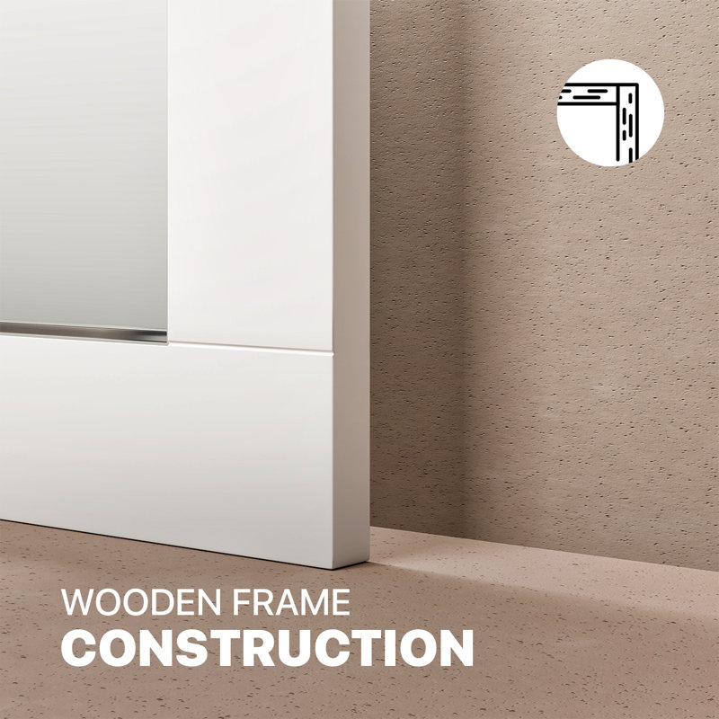 Minnich Rectangle Wall Mirror, White