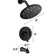 Matte Black Shower With Single Handle Feature. Contains Rain Showerhead, Handheld Shower, Tub Spout & Valve. 1.8 Gpm Flow. Resists Corrosion. Wall Mounted In Finish. With To 360° Adjustable. Mount