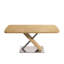 Table de salle à manger extensible avec base en métal croisée et tubes en acier inoxydable-198969820