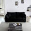 2 pièces et chaise en chenille noire. Structure solide en bois massif. Revêtement en chenille fine. Rembourrage en mousse souple. Combinaisons de sièges adaptables. Assemblage simple
