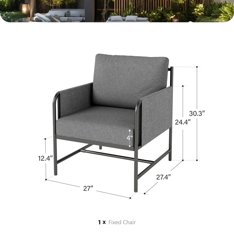 Fauteuil pour canapé en métal Patio Furniture