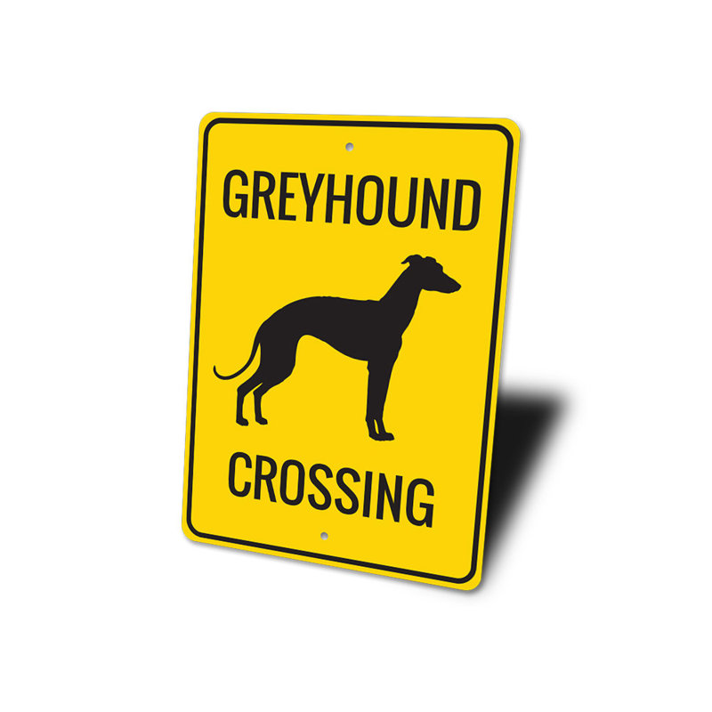 Plaque en aluminium Greyhound Crossing, H 18 po x l 12 po x P 0,06 po