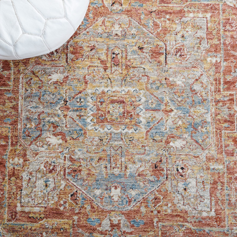 Tapis oriental rouille, Carré 6 pi 4 po