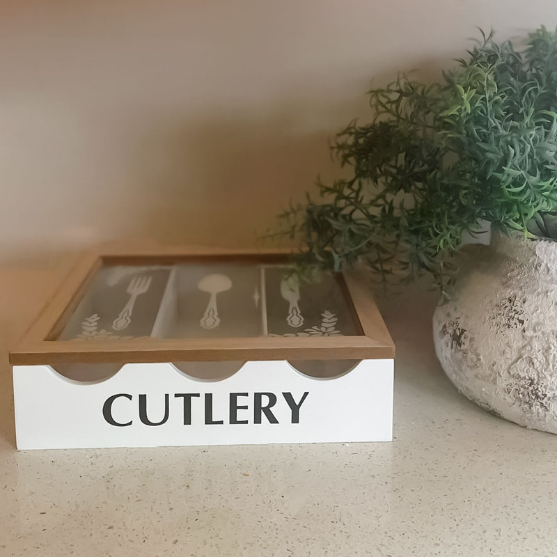 Cutlery Utensil Holder Tray with 3 Compartments