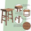 Tabouret de comptoir en bois d'acacia massif 26 po Durango-543904401