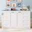 Armoire lit simple escamotable pliable blanche et brune avec lumière DEL et design caché-468312383