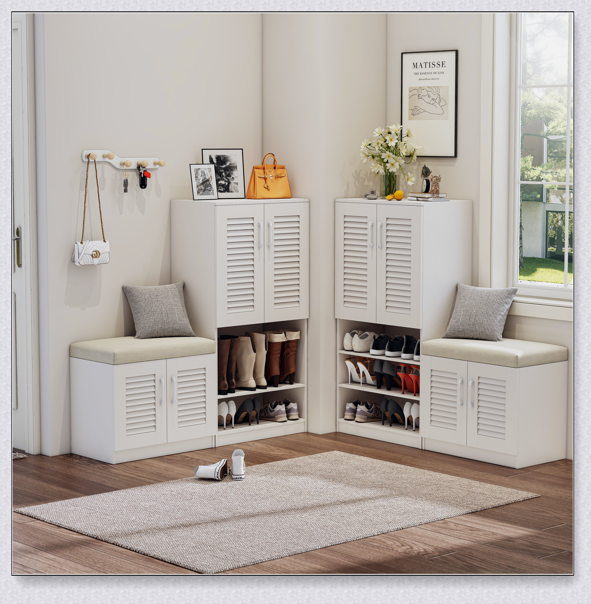 Latitude Run® Multi functional Shoe Storage Cabinet with Bench