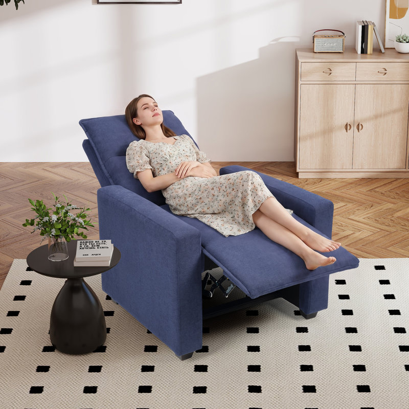 Upholstered Recliner, Bleu