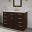 Chestnut 48" Carrara White Marble Countertop Bath Vanity with Mirror-1338391772