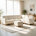 Beige+White Fabric