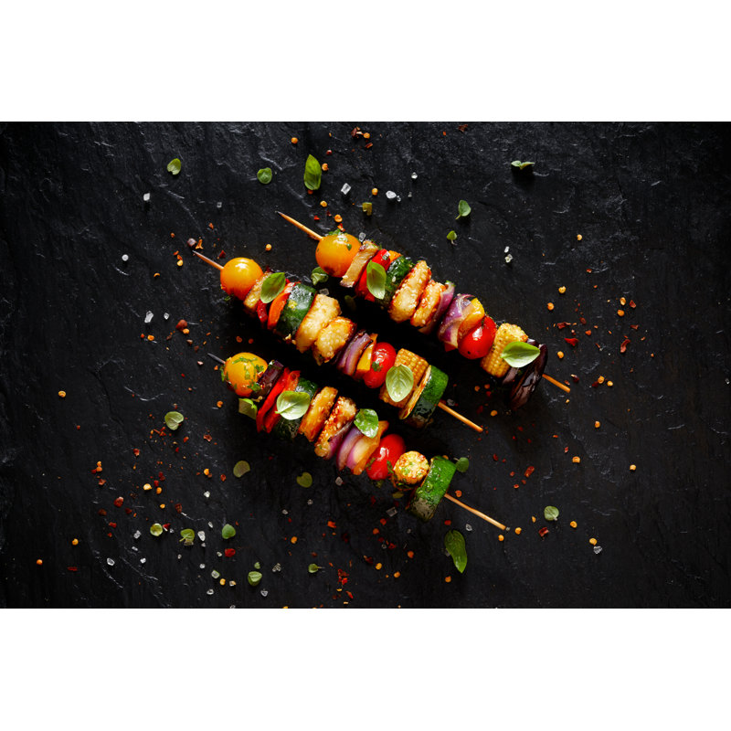 Vegetarian Skewers - Wrapped Canvas Print, 30cm H x 46cm W x 3.8cm D