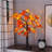 24" Fall Lighted Maple Tree Thanksgiving Halloween Decoration Tabletop Fall Tree
