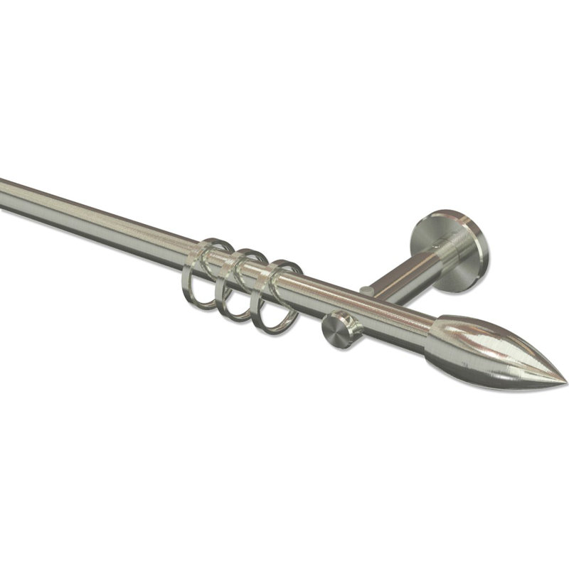Bargas Stainless Steel 1.6cm Curtain Pole Set, 5cm H x 480cm W x 10cm D