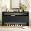 Buffet 60 po à 4 portes, placage en bois massif minimaliste moderne avec tablette ouverte, grain de bois naturel, console de rangement de grande capacité pour le salon, le couloir et la salle à manger-102004218