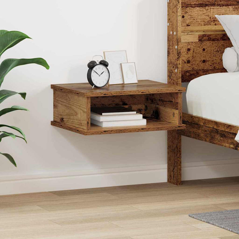 40cm W Manufactured Wood Bedside Table, Brown