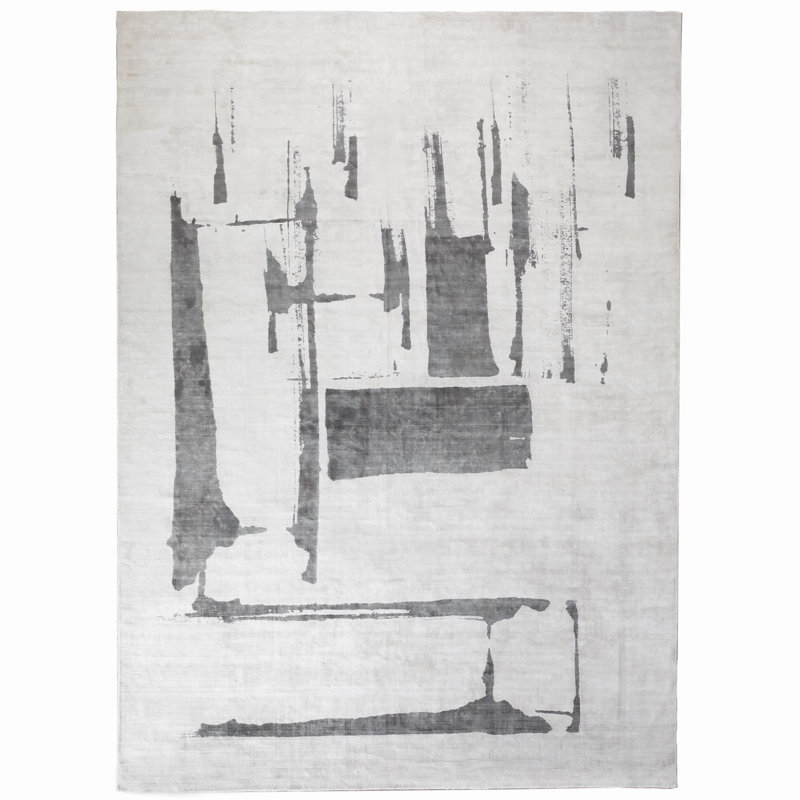 Edifice Rug in Cream/Charcoal, Rectangle 11' x 14'
